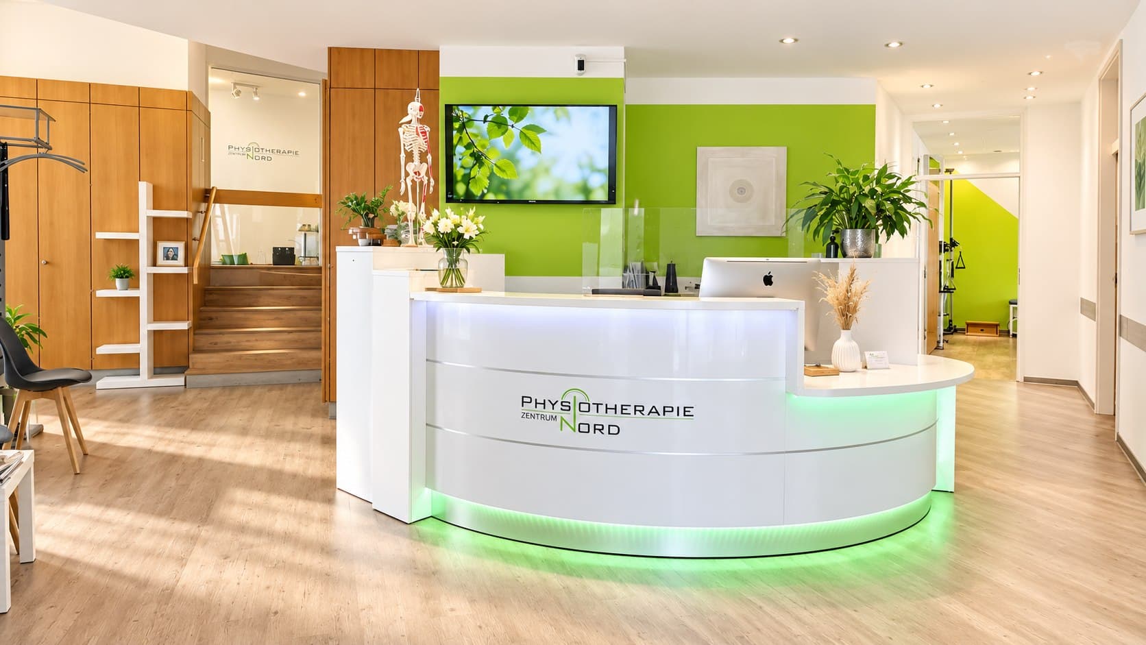 Empfang und Wartebereich im Physiotherapie Zentrum Nord in Hannover